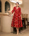 Sherrie Haze Red Cotton Printed Dress