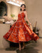 Siri Bloom Rust Orange Cotton Printed Dress