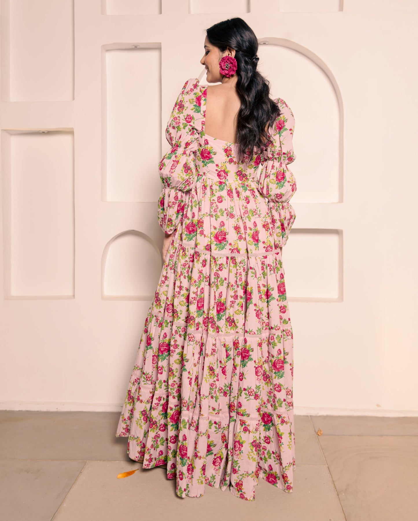 Senorita Pink Cotton Printed Dress